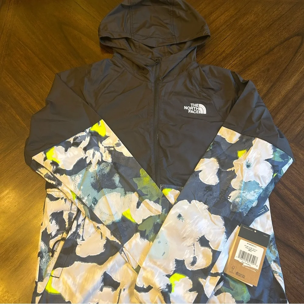 The North Face Hoodie Mens Jacket Black Summit Navy Abstract Floral Small New